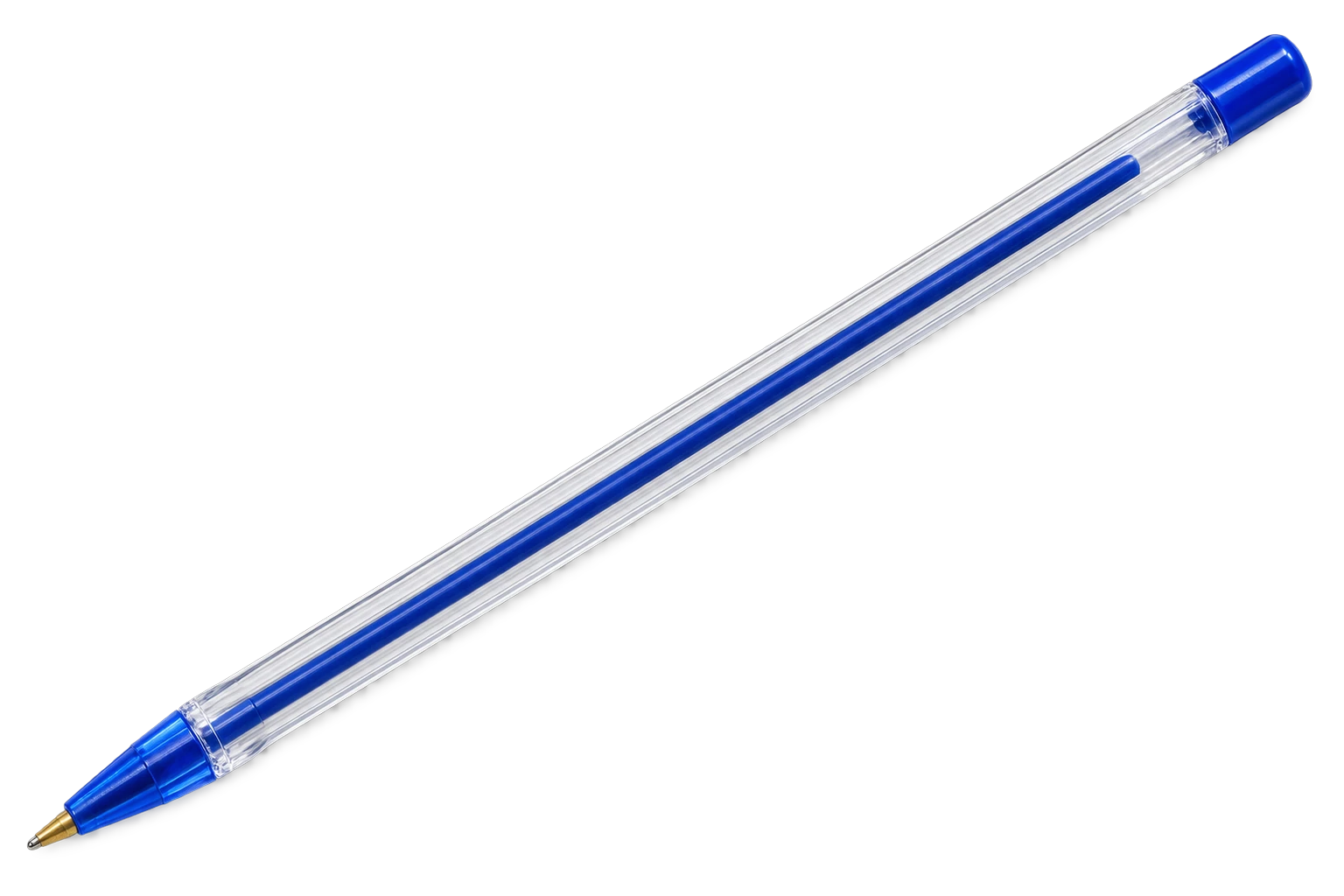 A blue ballpoint pen.